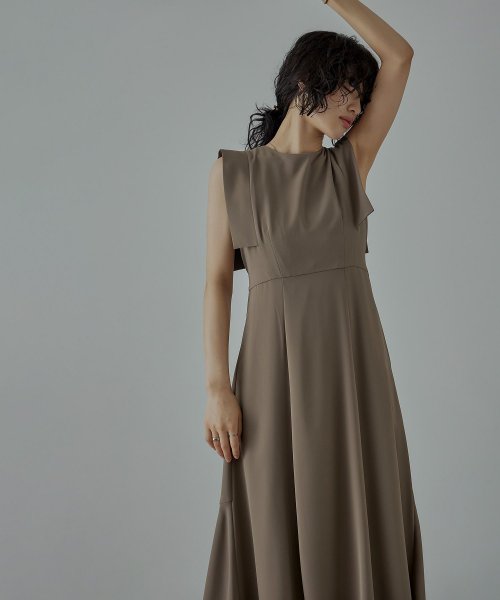 niana ニアナ 結婚式 ワンピース パーティードレス バックオープン バックリボン ロング丈 ノースリーブ オケージョン 1.5次会 春夏 秋冬 二次会 謝 ニアナ 二次会 5cm