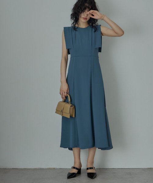 niana ニアナ 結婚式 ワンピース パーティードレス バックオープン バックリボン ロング丈 ノースリーブ オケージョン 1.5次会 春夏 秋冬 二次会 謝 ニアナ 二次会 5cm