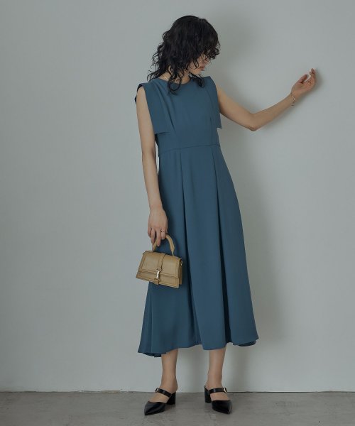 niana ニアナ 結婚式 ワンピース パーティードレス バックオープン バックリボン ロング丈 ノースリーブ オケージョン 1.5次会 春夏 秋冬 二次会 謝 ニアナ 二次会 5cm