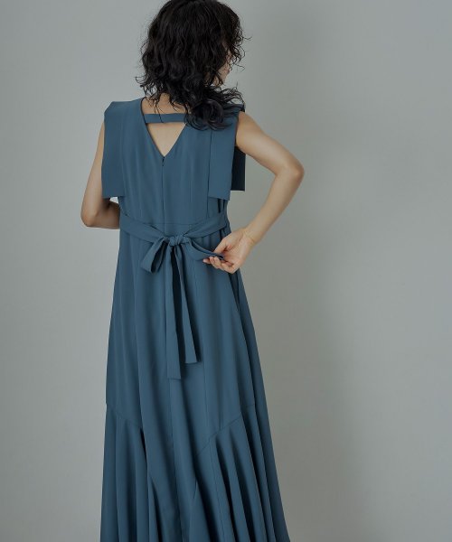 niana ニアナ 結婚式 ワンピース パーティードレス バックオープン バックリボン ロング丈 ノースリーブ オケージョン 1.5次会 春夏 秋冬 二次会 謝 ニアナ 二次会 5cm