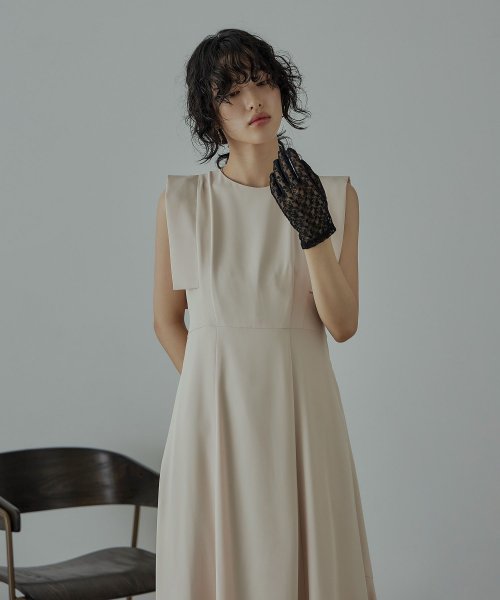 niana ニアナ 結婚式 ワンピース パーティードレス バックオープン バックリボン ロング丈 ノースリーブ オケージョン 1.5次会 春夏 秋冬 二次会 謝 ニアナ 二次会 5cm