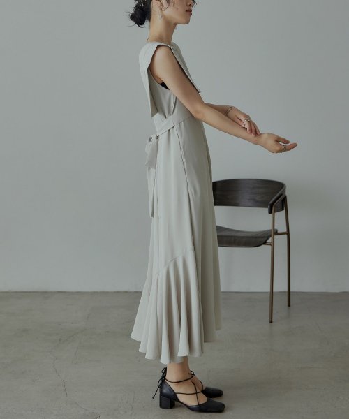 niana ニアナ 結婚式 ワンピース パーティードレス バックオープン バックリボン ロング丈 ノースリーブ オケージョン 1.5次会 春夏 秋冬 二次会 謝 ニアナ 二次会 5cm