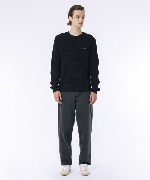 ヘザーカラーリングワッフルニット 