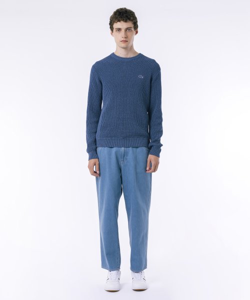 ヘザーカラーリングワッフルニット 