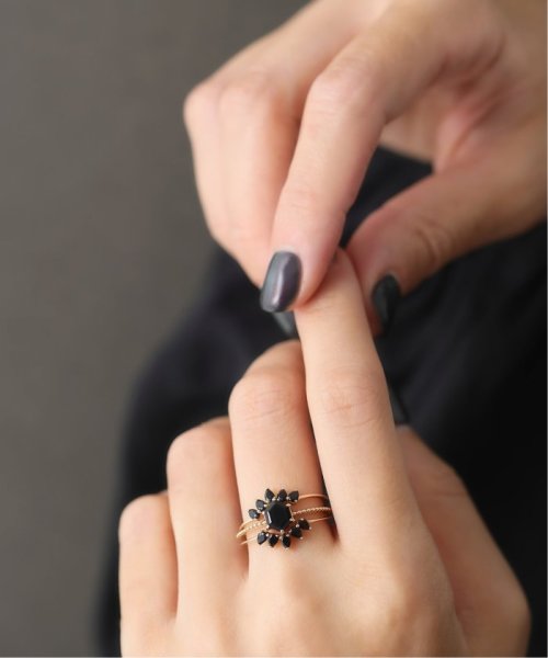 オニキスペアシェイプ5ピースリング K10 