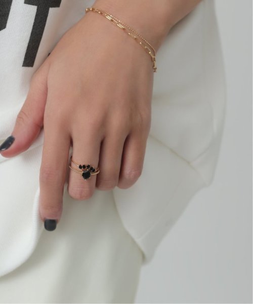 オニキスペアシェイプ5ピースリング K10 