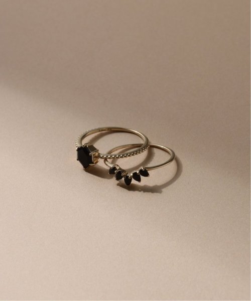 オニキスペアシェイプ5ピースリング K10 