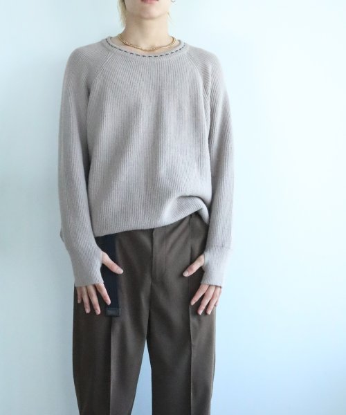 aimoha(aimoha（アイモハ）)/aimoha men 刺繍ステッチワイドバルーンスリーブ セーター/img01