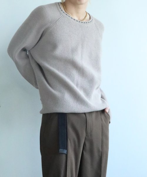aimoha(aimoha（アイモハ）)/aimoha men 刺繍ステッチワイドバルーンスリーブ セーター/img07