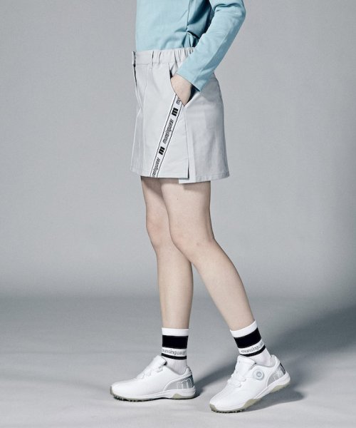 【神谷そらプロ着用｜ENVOY】はっ水ストレッチサイドロゴラインスリットスカート(38cm丈)【アウトレット】 