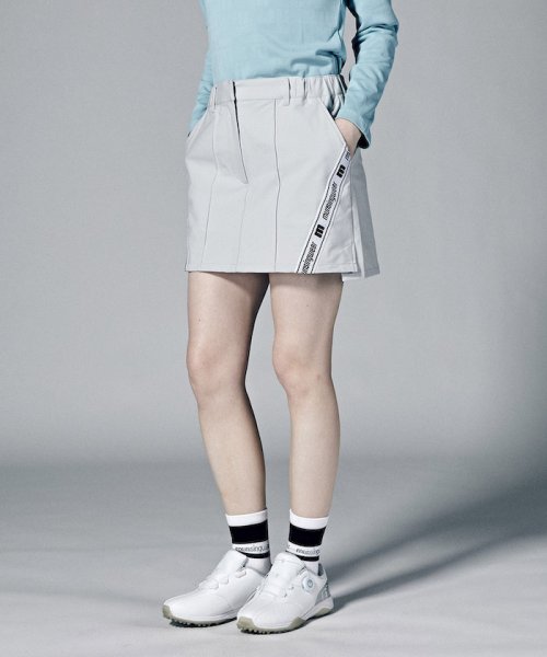 【神谷そらプロ着用｜ENVOY】はっ水ストレッチサイドロゴラインスリットスカート(38cm丈)【アウトレット】 