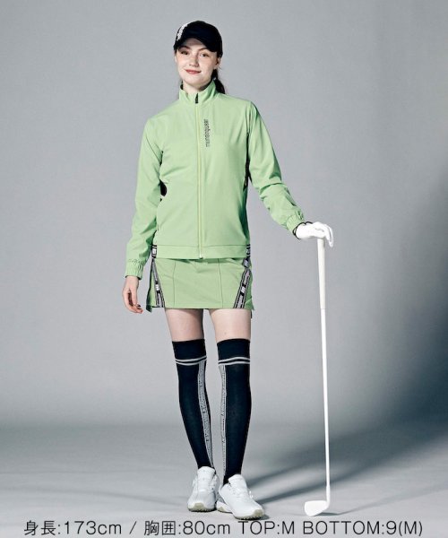 【神谷そらプロ着用｜ENVOY】はっ水ストレッチサイドロゴラインスリットスカート(38cm丈)【アウトレット】 