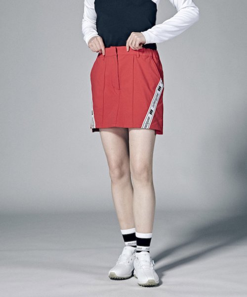 【神谷そらプロ着用｜ENVOY】はっ水ストレッチサイドロゴラインスリットスカート(38cm丈)【アウトレット】 