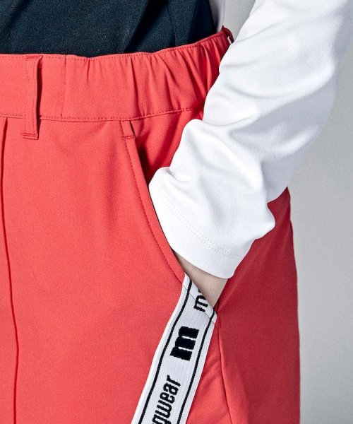 【神谷そらプロ着用｜ENVOY】はっ水ストレッチサイドロゴラインスリットスカート(38cm丈)【アウトレット】 