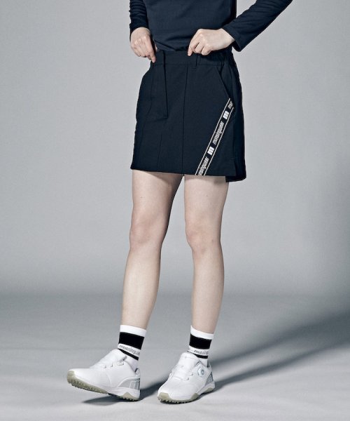 【神谷そらプロ着用｜ENVOY】はっ水ストレッチサイドロゴラインスリットスカート(38cm丈)【アウトレット】 