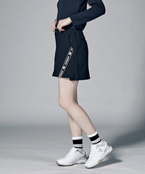 【神谷そらプロ着用｜ENVOY】はっ水ストレッチサイドロゴラインスリットスカート(38cm丈)【アウトレット】 