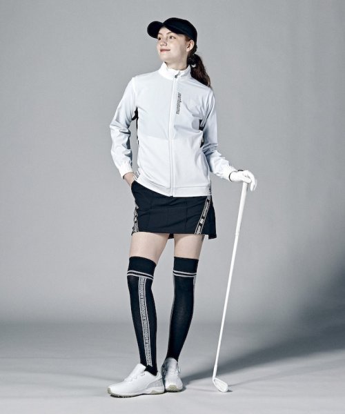 【神谷そらプロ着用｜ENVOY】はっ水ストレッチサイドロゴラインスリットスカート(38cm丈)【アウトレット】 