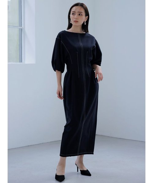 COS + Silk Velvet Puff Sleeve Dress