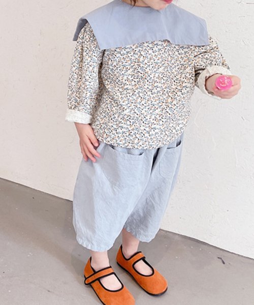 aimoha(aimoha（アイモハ）)/aimoha－KIDS－ 韓国子供服　かわいいガーリー風セーラーカラー小花柄ブラウス/img02