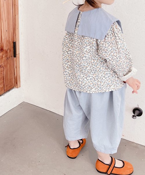 aimoha(aimoha（アイモハ）)/aimoha－KIDS－ 韓国子供服　かわいいガーリー風セーラーカラー小花柄ブラウス/img07