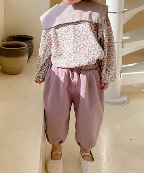 aimoha(aimoha（アイモハ）)/aimoha－KIDS－ 韓国子供服　かわいいガーリー風セーラーカラー小花柄ブラウス/img09