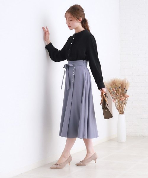 Couture Brooch(クチュールブローチ)/【通勤、オフィスにもおすすめ】リボン付きパール調フレアースカート/img22