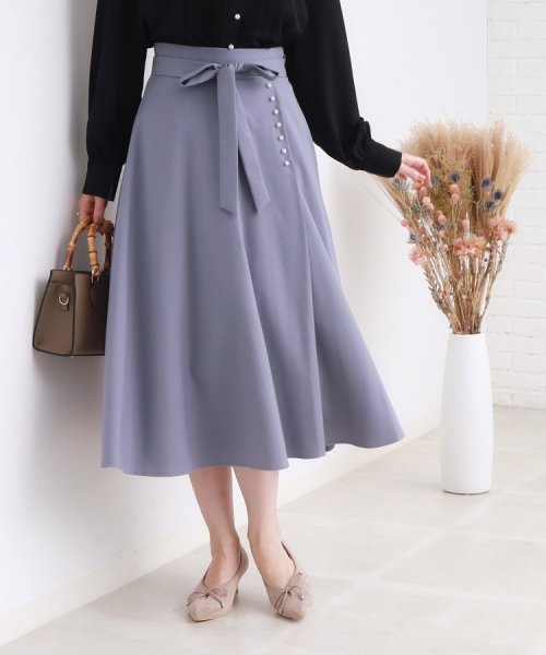 Couture Brooch(クチュールブローチ)/【通勤、オフィスにもおすすめ】リボン付きパール調フレアースカート/img24