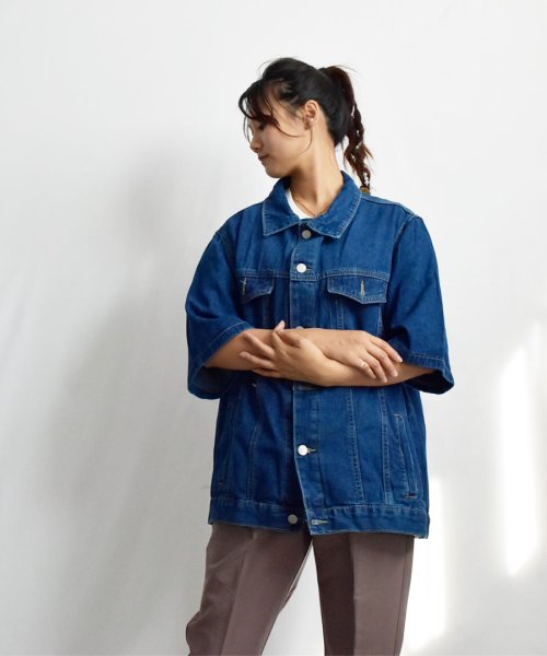 ARGO TOKYO(アルゴトウキョウ)/Half Sleeve Denim Jacket 21105 ハーフスリーブデニムジャケット　デニムジャケット　デニムシャツ　ハーフスリーブ　ライトアウター　オ/img11