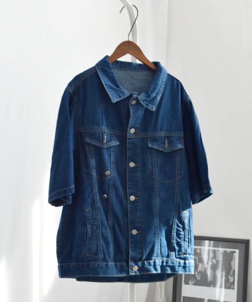 ARGO TOKYO(アルゴトウキョウ)/Half Sleeve Denim Jacket 21105 ハーフスリーブデニムジャケット　デニムジャケット　デニムシャツ　ハーフスリーブ　ライトアウター　オ/img25