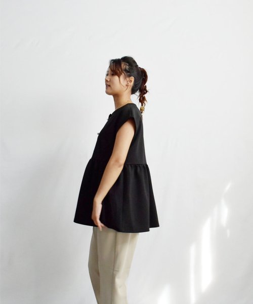 ARGO TOKYO(アルゴトウキョウ)/Pearl Button French Sleeve Hem Gather Tops 24094 パールボタンフレンチスリーブヘムギャザートップス　ギャザートッ/img28