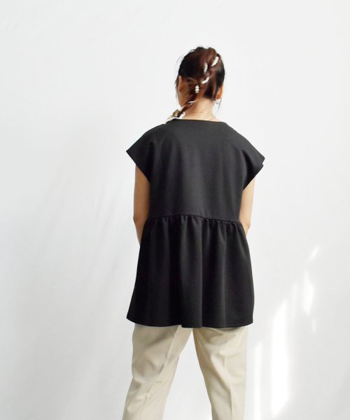 ARGO TOKYO(アルゴトウキョウ)/Pearl Button French Sleeve Hem Gather Tops 24094 パールボタンフレンチスリーブヘムギャザートップス　ギャザートッ/img33