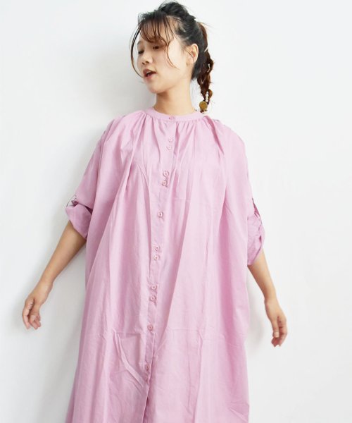ARGO TOKYO(アルゴトウキョウ)/Color Cotton Shirt Onepiece 29086 カラーコットンシャツワンピース　シャツワンピース　ロングワンピース　ワンピース　マキシワンピ/img04