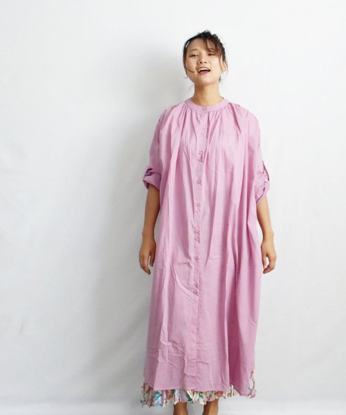ARGO TOKYO(アルゴトウキョウ)/Color Cotton Shirt Onepiece 29086 カラーコットンシャツワンピース　シャツワンピース　ロングワンピース　ワンピース　マキシワンピ/img11
