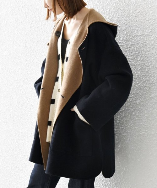 SHIPS any: リバー フーディー ポンチョ ハーフ コート SHIPS any リバー ポンチョ