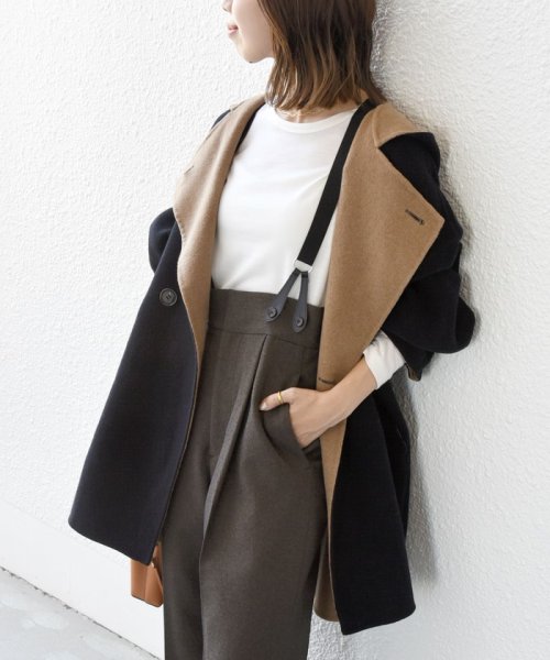 SHIPS any: リバー フーディー ポンチョ ハーフ コート SHIPS any リバー ポンチョ