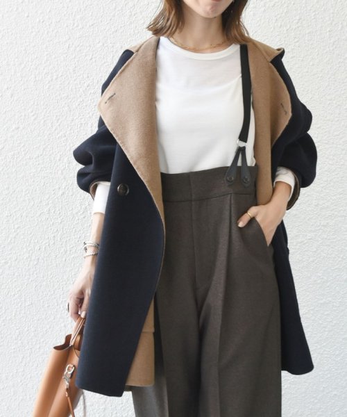 SHIPS any: リバー フーディー ポンチョ ハーフ コート SHIPS any リバー ポンチョ