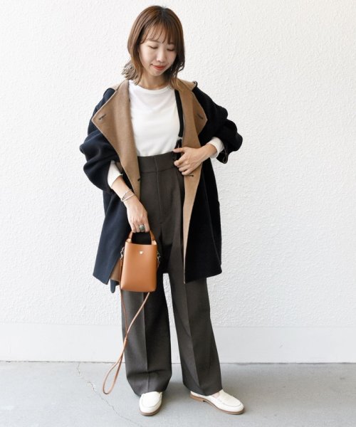 SHIPS any: リバー フーディー ポンチョ ハーフ コート SHIPS any リバー ポンチョ