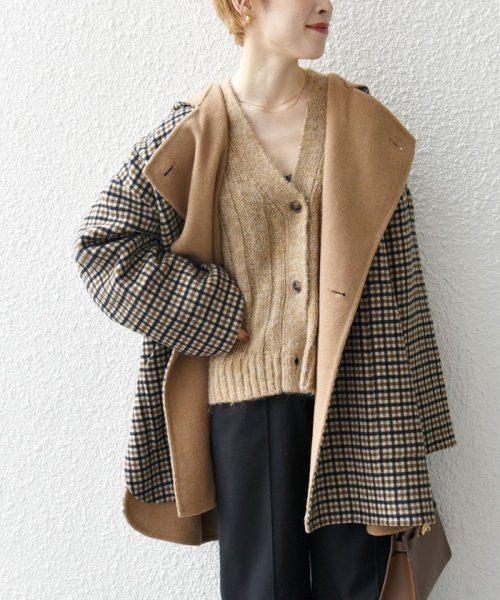 SHIPS any: リバー フーディー ポンチョ ハーフ コート SHIPS any リバー ポンチョ