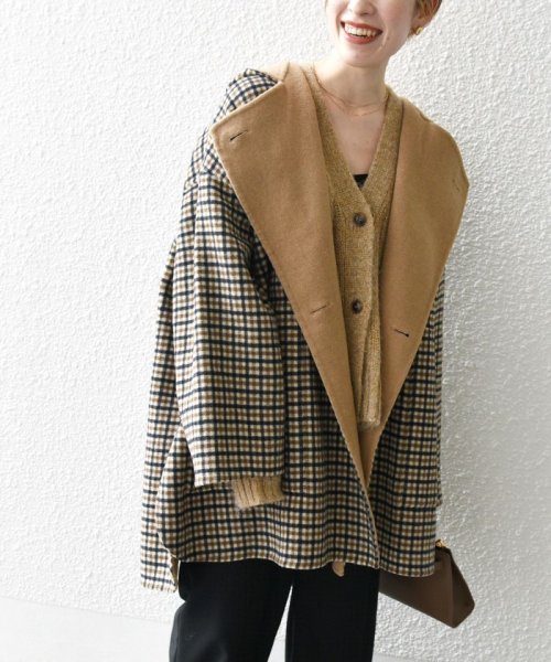 SHIPS any: リバー フーディー ポンチョ ハーフ コート SHIPS any リバー ポンチョ