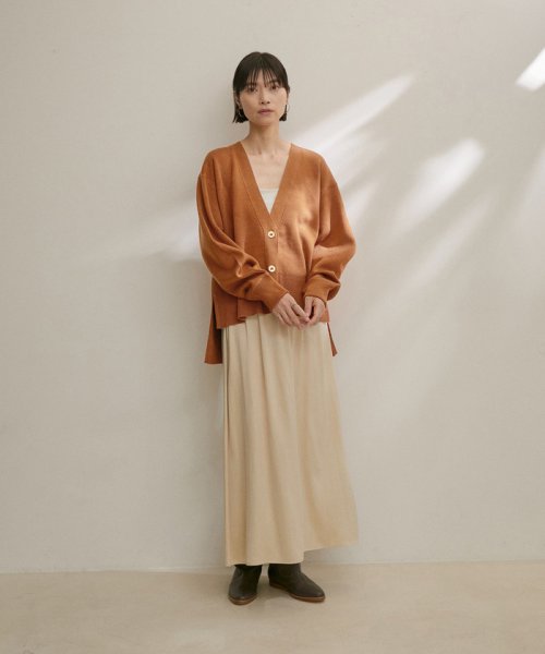 スウェットライクメタルボタンVネックカーディガン【洗える】 着用サイズ ■モデル身長