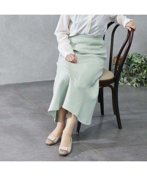 【3E】ローヒールスクエアパンプス 3E 本革