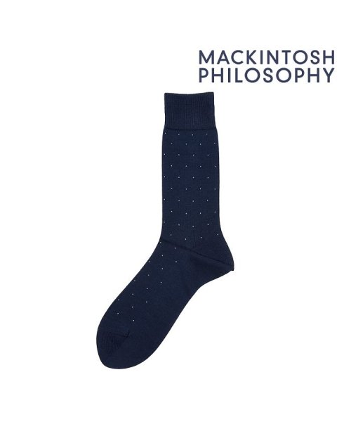 MACKINTOSH PHILOSOPHY(マッキントッシュフィロソフィー)/靴下 メンズ MACKINTOSH PHILOSOPHY (マッキントッシュフィロソフィー) ピンドット クルー丈 2m045<br>紳士 男性 フクスケ fu/img01