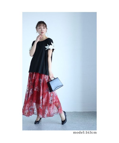 Sawa a la mode(サワアラモード)/可憐に輝く花束袖カットソートップス/img07