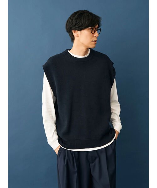 CRAFT STANDARD BOUTIQUE(クラフトスタンダードブティック)/【2点セット】洗える ミラノリブニットベスト+LS TEE－SET/img11