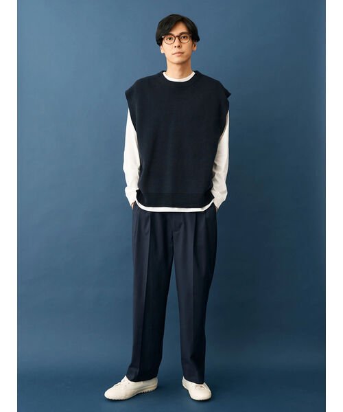 CRAFT STANDARD BOUTIQUE(クラフトスタンダードブティック)/【2点セット】洗える ミラノリブニットベスト+LS TEE－SET/img12