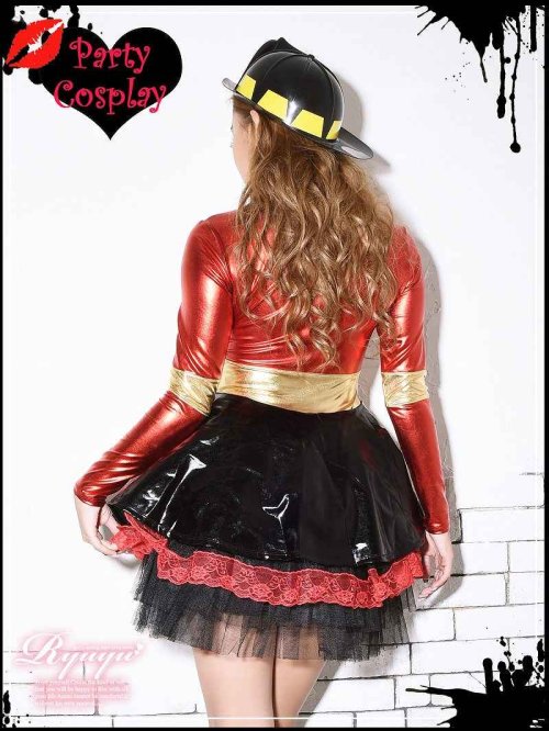 コスプレ ファイヤーガール ファイヤーマン 消防士 レスキュー 制服 コスプレ ハロウィン 仮装 長袖 袖付き Ryuyu コスプレ