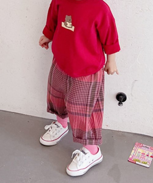 aimoha(aimoha（アイモハ）)/aimoha－KIDS－ 韓国子供服ハイウェストチェック柄テーパードパンツ/img17