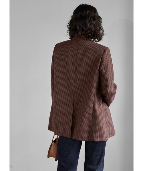 【LUXE】グレンチェック柄ダブルジャケットB ベージュ