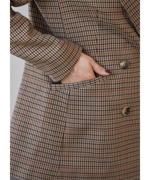 【LUXE】グレンチェック柄ダブルジャケットB ベージュ