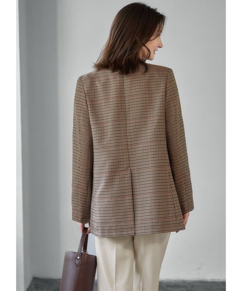 【LUXE】グレンチェック柄ダブルジャケットB ベージュ